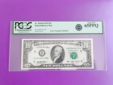 $10 1993 ((ST.LOUIS)) FEDERAL RESERVE NOTE CHOICE UNC BU NOTE***PCGS 65 PPQ***