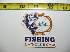 FISHING CLUB BOAT FISH SMALL STICKER DECAL FUN SPORT FUNNY