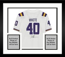 Framed Devin White LSU Tigers Autographed White Nike Game Jersey