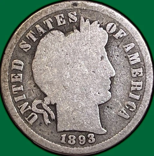 1893-S Barber Dime Good G Coin #35979