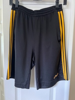 Adidas Men's Small Climacool Shorts Black Gold 3-Stripe Athletic Gym EUC