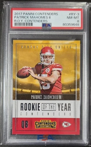 2017 Panini Contenders Rookie of the Year Patrick Mahomes II #RY-3 PSA 8