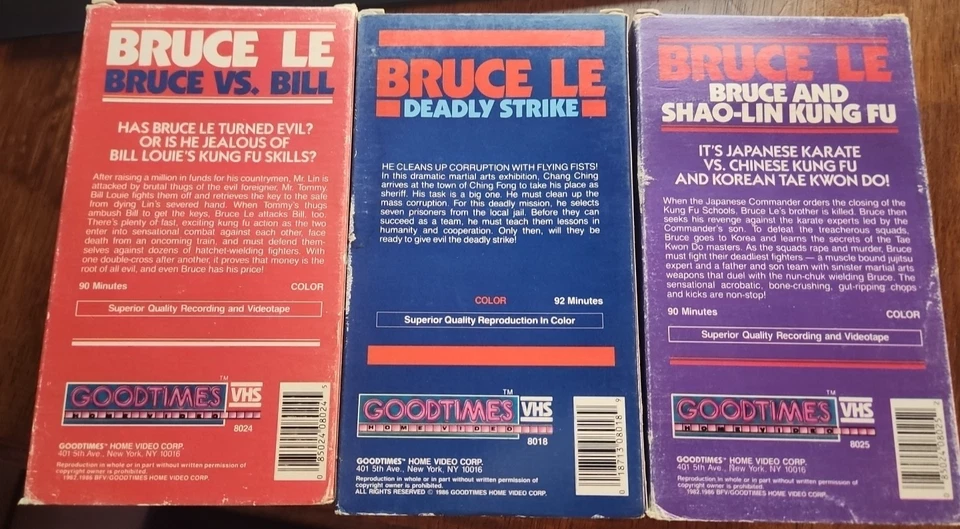Bruce LE / DEADLY STRIKE / Bruce vs. Bill & Shao-Lin Kung Fu VHS Bruce Le RARE - Image 2 of 4