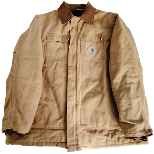 Vintage 90s Carhartt Artic C03 Quilted Brown Duck Jacket Men's XL Made in USA - product listing photo