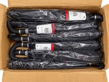 Simply Fashionable black folding umbrellas with curved handles 2 pack
