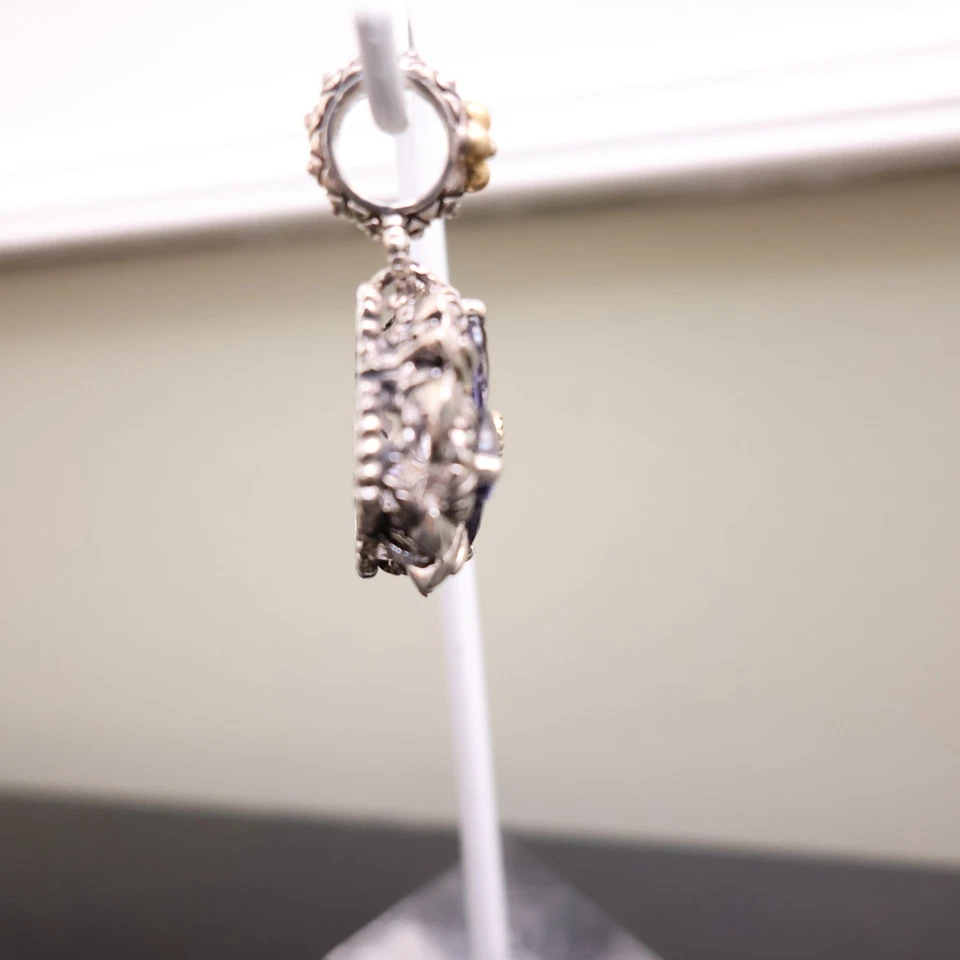 Pingente Barbara Bixby flor ametistas roxas e topázio prata esterlina ouro 18K - Imagem 4 de 4