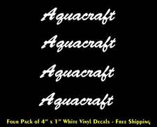 Aquacraft 4.5" White Decals Car Truck Window Laptop Boat Tablet Boat Trailer