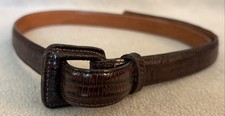 Vintage Polo Ralph Lauren Brown Genuine Lizard Belt Made In USA Size 34