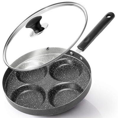 Modern Innovations 4-Cup Nonstick Egg Frying Pan with Lid, Fried Egg Pan, Ome...