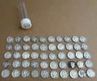 One roll of 50 Assorted 1916-1945 MERCURY SILVER DIMES ~ Good to VF ~ 10c Coins
