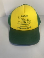 Stranger Things Camp Know Where Hat Cap Snap Back Green Yellow Trucker Mesh Mens