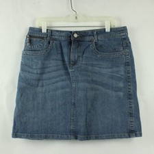Christopher  Banks Women's 10 Med Wash Blue Denim Skirt - 19"