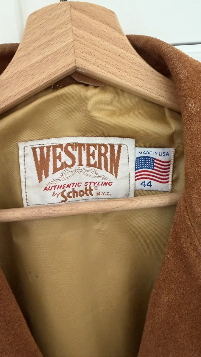 Schott Western 395 Suede Made in USA Vintage