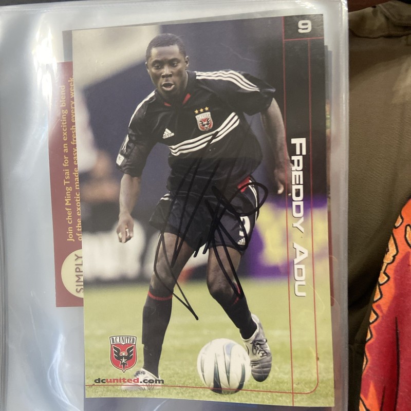 FREDDY ADU Signed 4x6 SOCCER Postcard DC United- early signature 