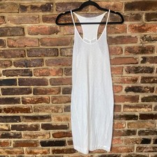 Twenty White Burnout Sleeveless Scoop Neck Midi Tank Dress Women's Size Small