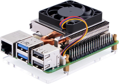Ultra Thin ICE Tower Cooler für Raspberry Pi 5, Aluminium Aktiver Kühler mit 4