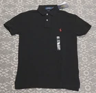 New Polo Ralph Lauren Men's SLIM FIT Polo Shirt - SMALL - Black with Red Logo