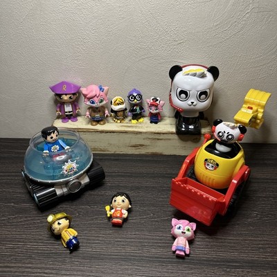 Ryan's World Action Figures And Pull And Go Combo Panda Alpha Lexa Peck
