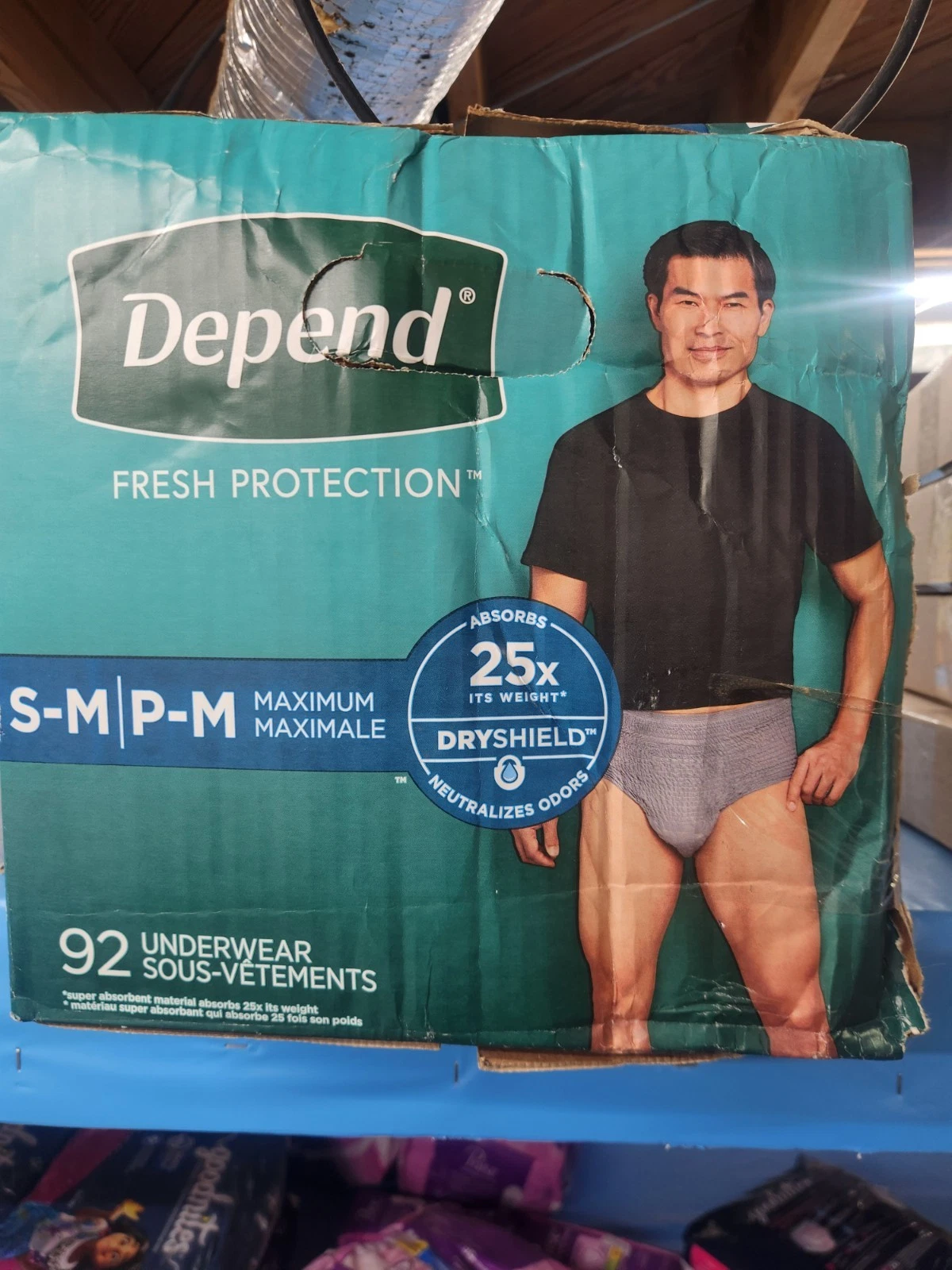 Depend Fresh Protection Underwear Men's Gray Small/Medium 2 Packs Of 46 total 92