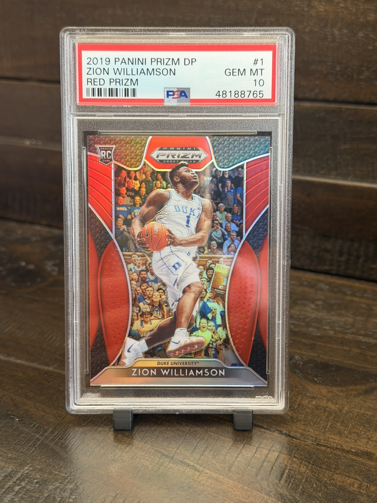 2019 Panini Prizm DP RED PRIZM ZION WILLIAMSON Rookie PSA 10 GEM MT