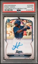 Ronny Simon 2023 Bowman Chrome Prospects 1st Refractor Auto /499 PSA 10 Gem Mint