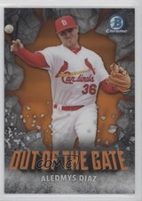 2016 Bowman Chrome Out of the Gate Orange Refractor 10/25 Aledmys Diaz 1w6