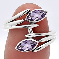 Natural Amethyst - Brazil 925 Sterling Silver Ring s.7 Jewelry R-1023