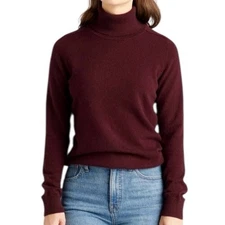 Quince Mongolian Cashmere Turtleneck Rich Burgundy Size Large
