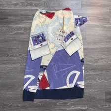 Vintage Womens Nautical Topography Lauren Ralph Lauren Silk Skirt Sz. 4P