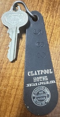 Hotel Claypool Indianapolis, Indiana Hotel Motel Room Key #582 Fob