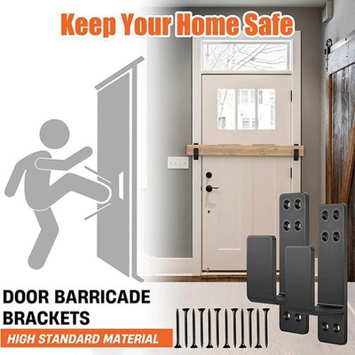 2PC Alloy Steel Safety Bar Bracket Door Barricade Security Bracket For Warehouse