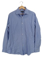 Hugo Boss Herren Business Hemd Gr. 42 Blau Gestreift Langarm Baumwolle