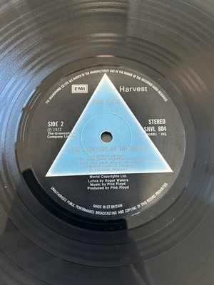 Pink Floyd - Dark Side of the Moon LP vinyl UK Harvest 1973 1st press solid blue