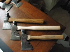VINTAGE CARPENTERS AXES..CLEANED-STRIPED-RE-SET- READY TO FINISH RESTORE