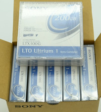Lot of 6 Sony LTX100G LTO Ultrium-1 Data Cartridges 200GB/100GB New in Box