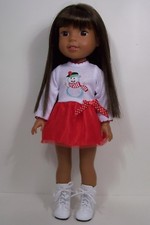 Christmas RED Snowman Dress Doll Clothes For Wellie Wisher Wishers 14" Debs 