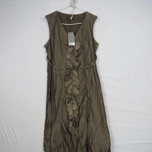 Gabriella Frattini Womens Pencil Dress 10(AU) or Small Brown Silver Star Ruffle - Picture 2 of 9
