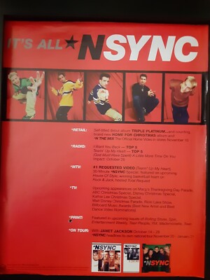 N'SYNC Rare Original Debut Promo Poster Ad Framed! | eBay