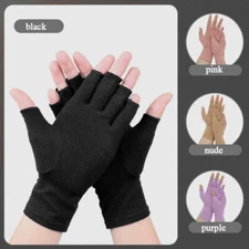 Anti Arthritis Compression Gloves Fingerless Support Rheumatoid Hand Pain Relief