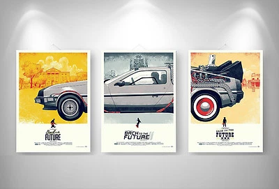 RETOUR VERS LE FUTUR - BACK TO THE FUTURE X 3 POSTER Format A3 297 x 420 mm