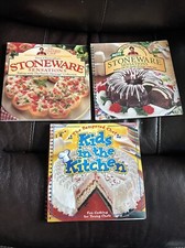 Lot Of 3 Pampered Chef Cookbooks Stoneware  More Stoneware  Kids In Kitchen