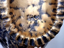 Vintage Bronze Color Painted Steel Leaf Cluster Cutout Bowl Hand Made in Spain