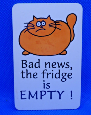 Kühlschrankmagnet - Lustige Katze schlechte Nachrichten Der Kühlschrank ist leer!