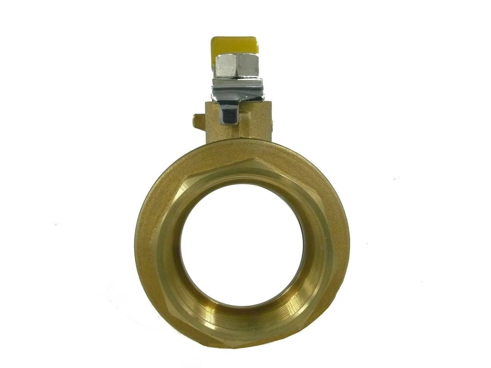 2" NPT Forged Brass Ball Valve, 600# WOG,  w/ Yellow Handle - Image 3 of 3