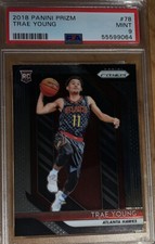 2018-19 Panini Prizm Trae Young Rookie Card RC #78 PSA 9 MINT ATLANTA HAWKS. rookie card picture