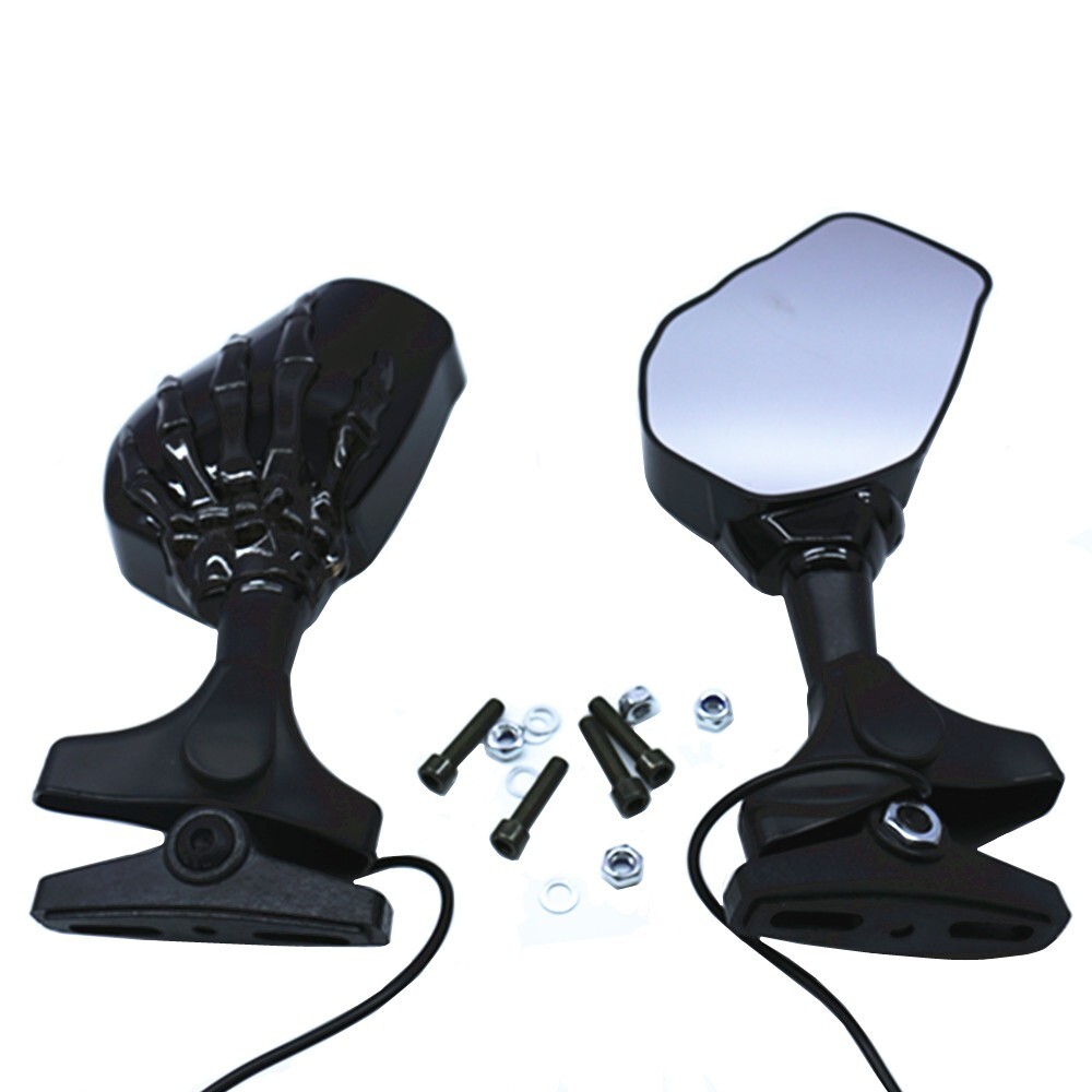 Universal Motorcycle Rearview Mirrors With LED Turn Signal Lights – Black (Set Of 2)