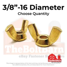 3/8"-16 Brass Wing Nuts Coarse Thread (Pick Quantity)