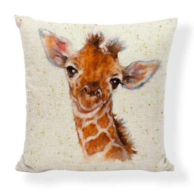 Giraffe Pillow Cover Cute Giraffe Growing Up Pillow Case Decorative For