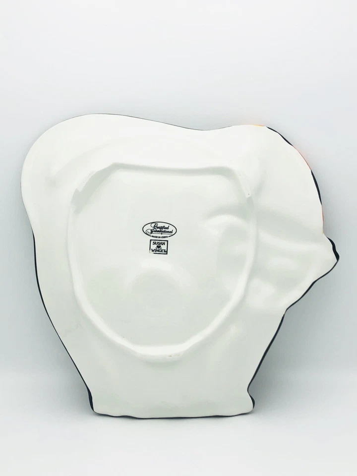 Susan Winget 认证国际万圣节黑猫星星拼盘 13 英寸完好! — 第 2/2 张图片