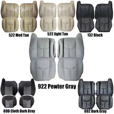 Front Driver & Passenger Leather Seat Cover For 03-06 Chevy Silverado GMC Sierra